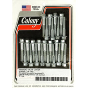 Colony Panhead rocker cover screw kit - Zinc hex - Long