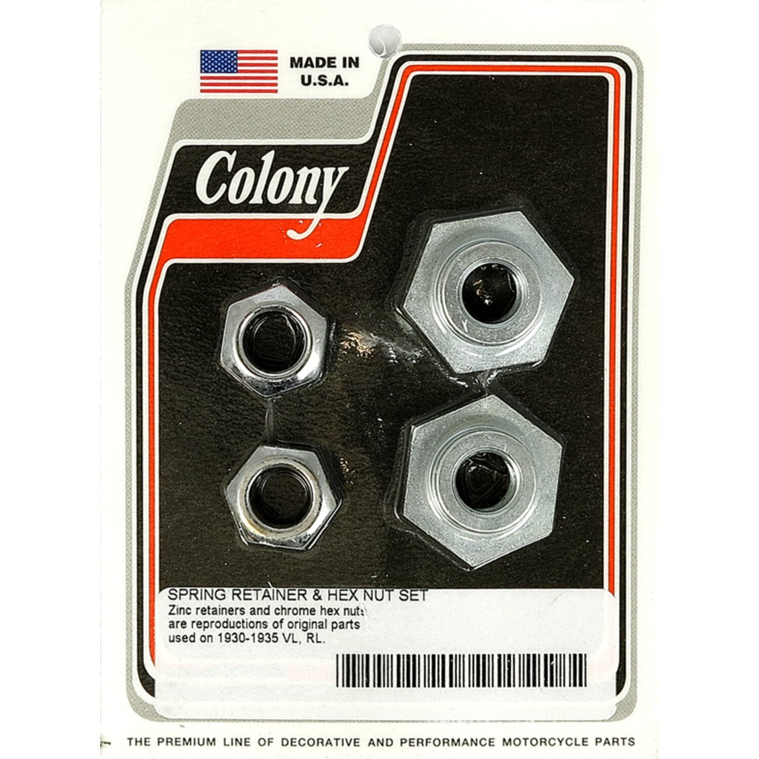 Colony springer retainers & hex nut set
