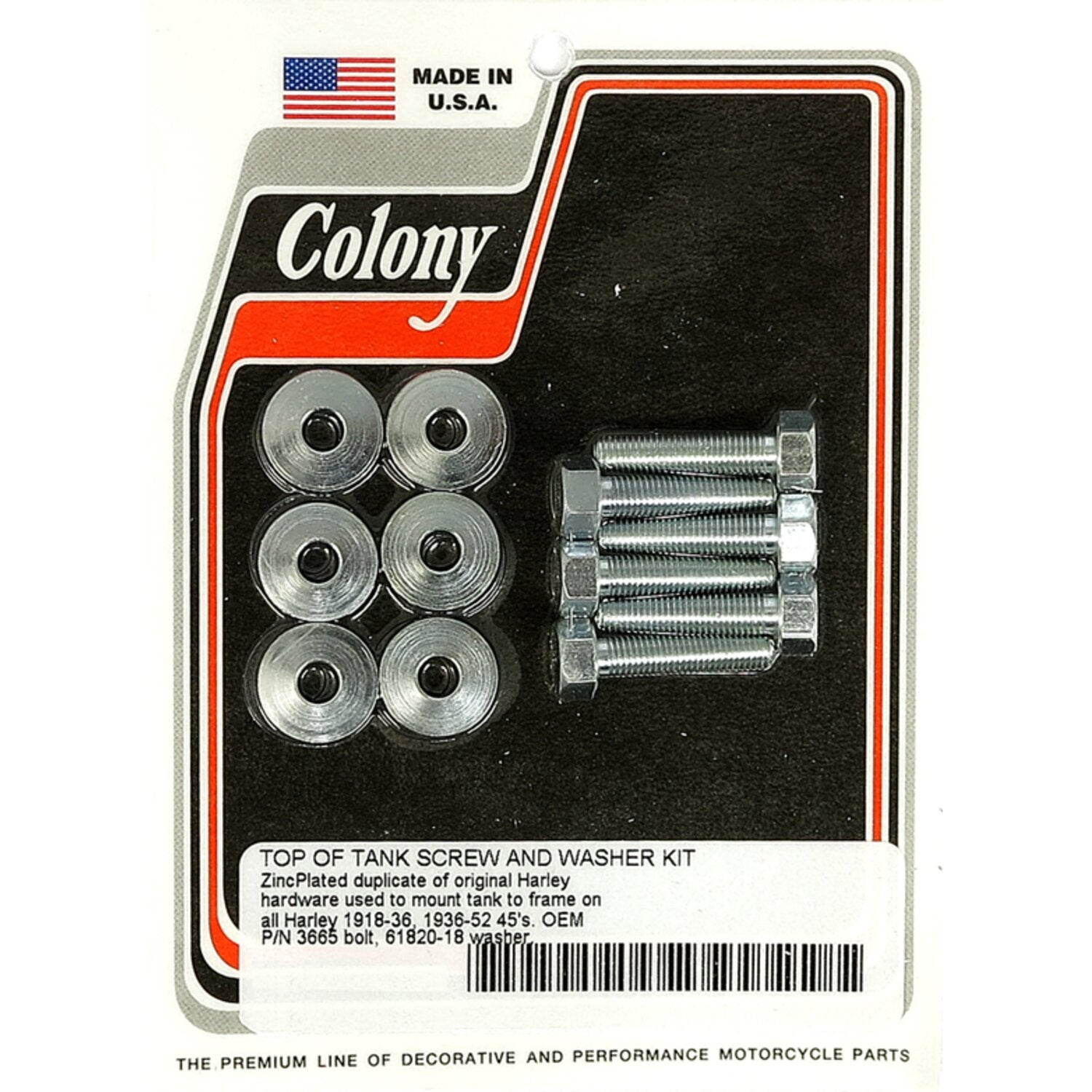 Colony gas tank mount kit - Zinc plated