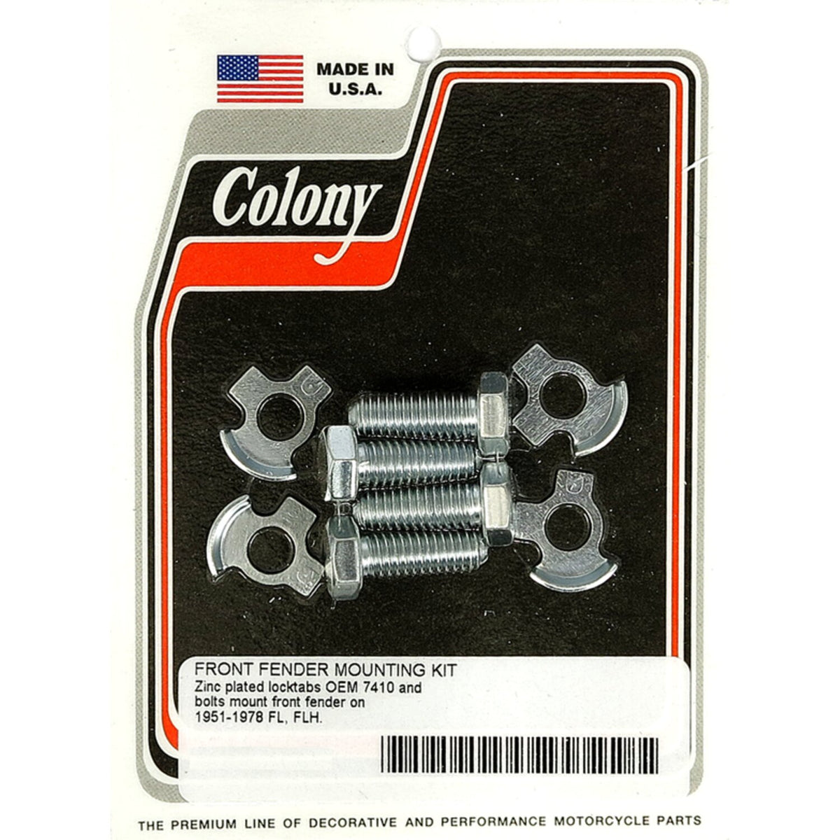 Colony front fender mount kit - Zinc