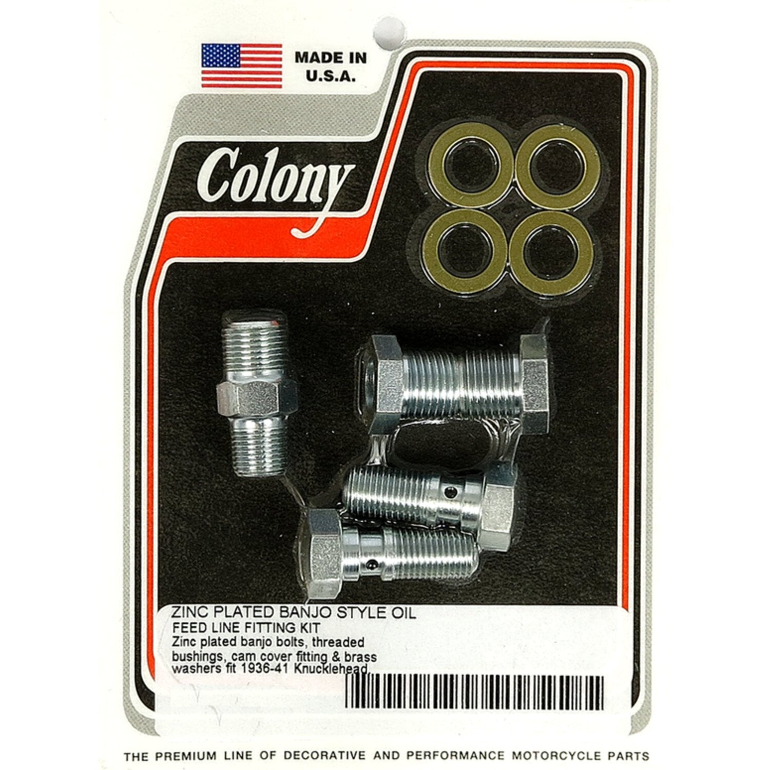 Colony Knuckle banjo style rocker cover oil feed fittings