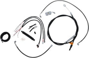 La Choppers Complete Black Braided Handlebar Cable Kit 12"-14"