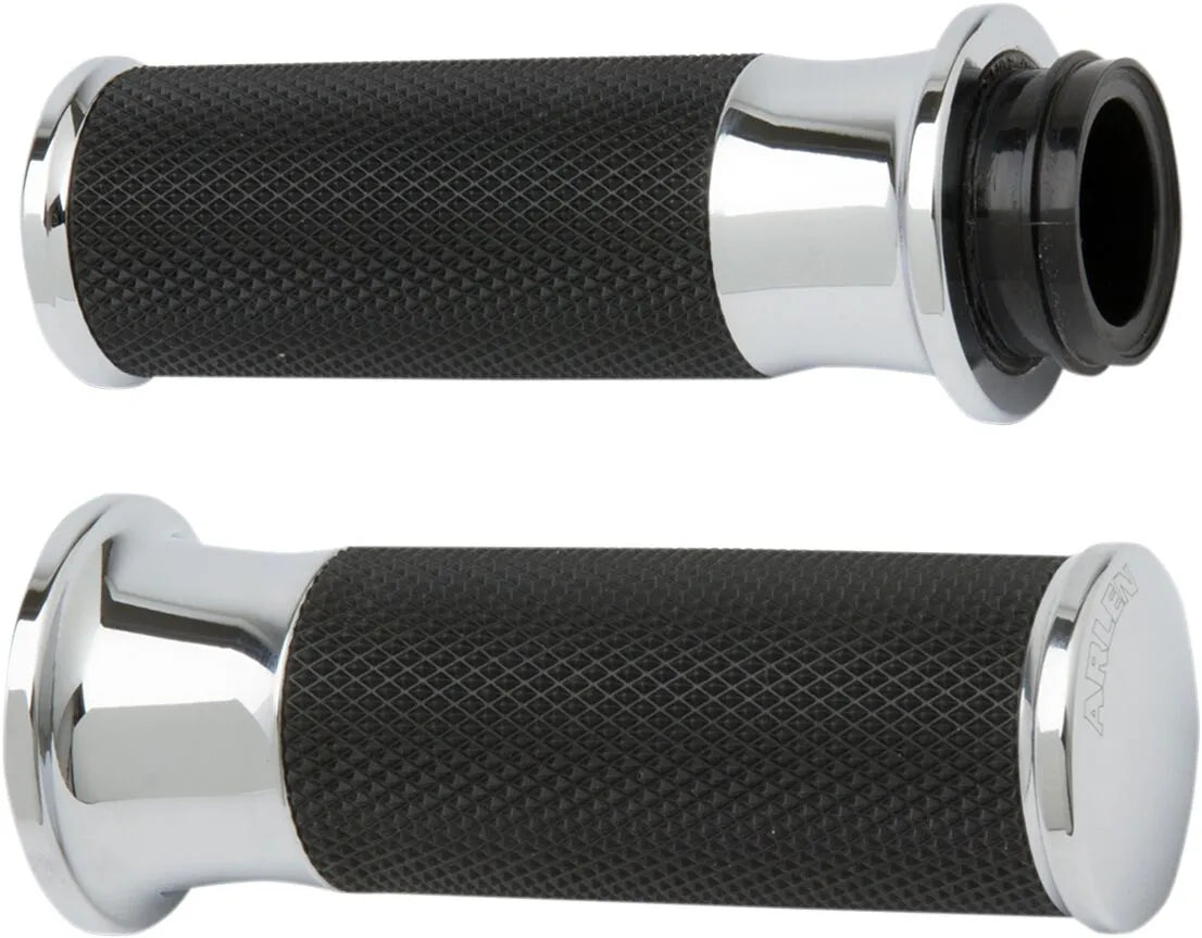 Arlen Ness Smooth Grips - Black/chrome