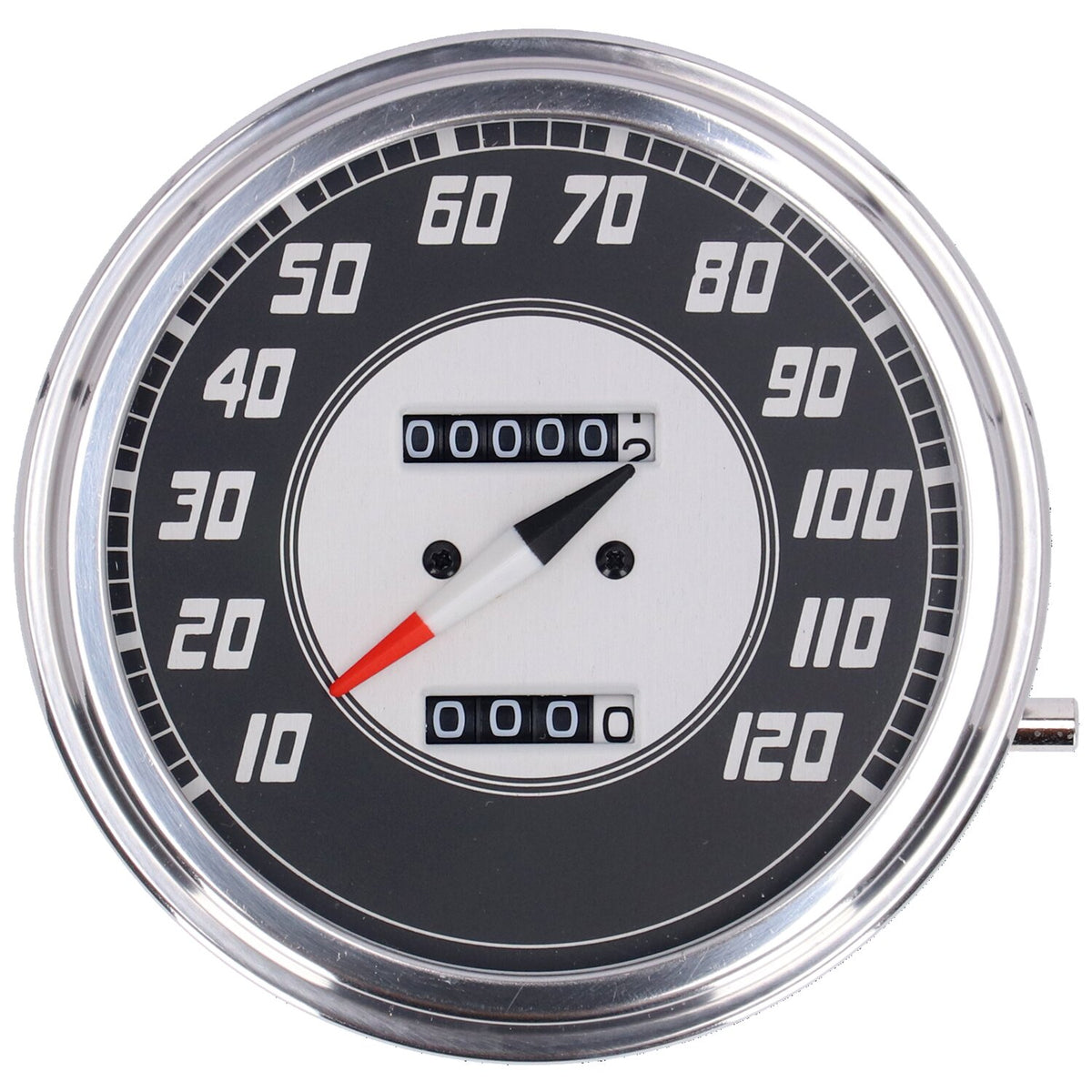 MCS FL speedometer '46-47 face' silver/black - 2:1 mph