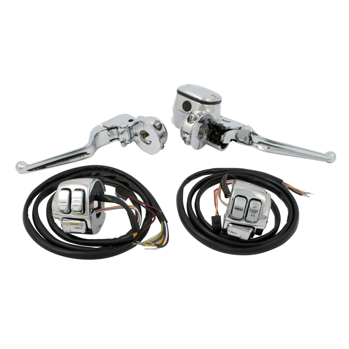 MCS Handlebar control kit chrome 9/16" bore