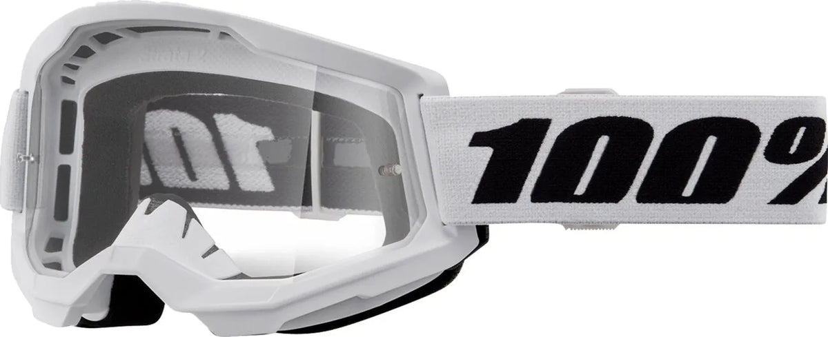 100% Strata 2 Youth Goggle White Clear Lens