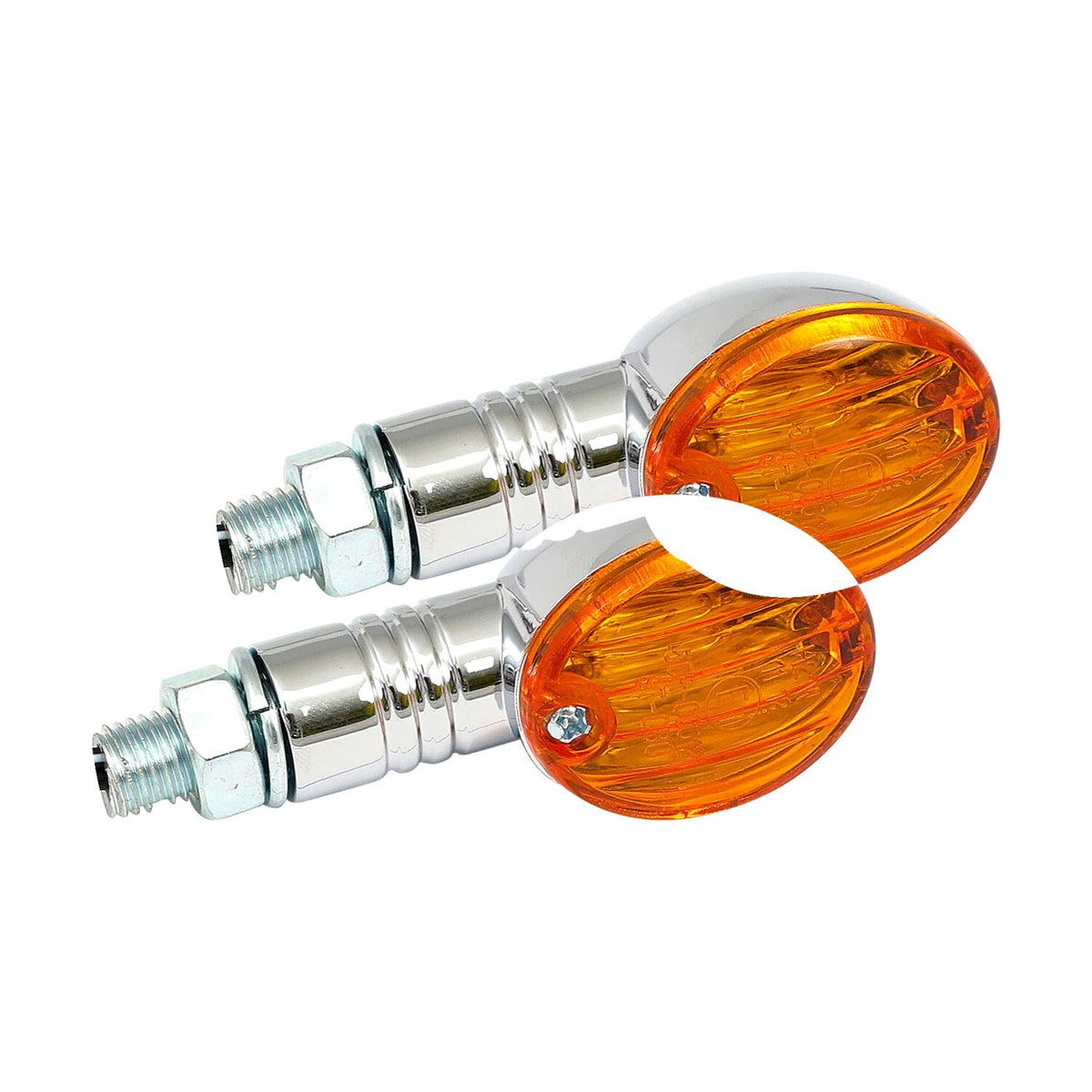 MCS Micro-flash halogen turn signal - Chrome - Amber lens