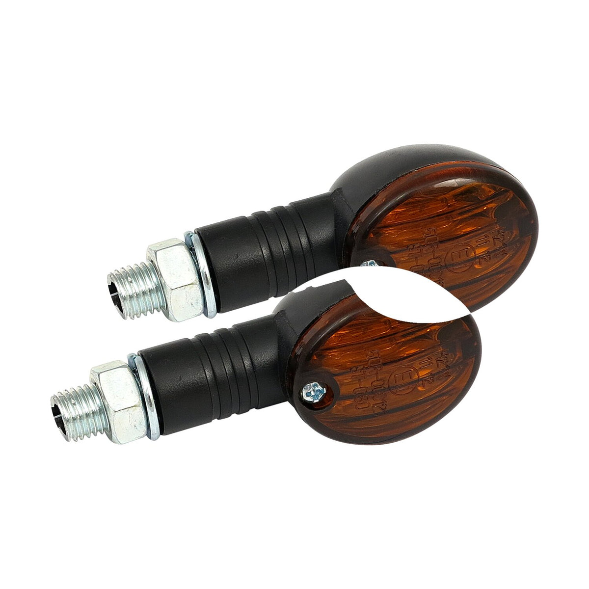 MCS Micro-flash halogen turn signal - Black - Dark amber lens