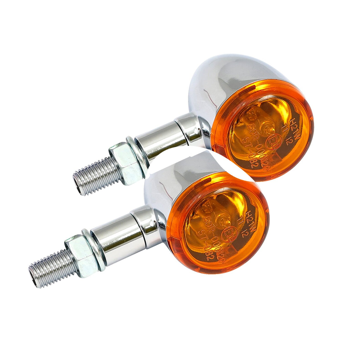 MCS Mini bullet halogen turn signals - Chrome plain
