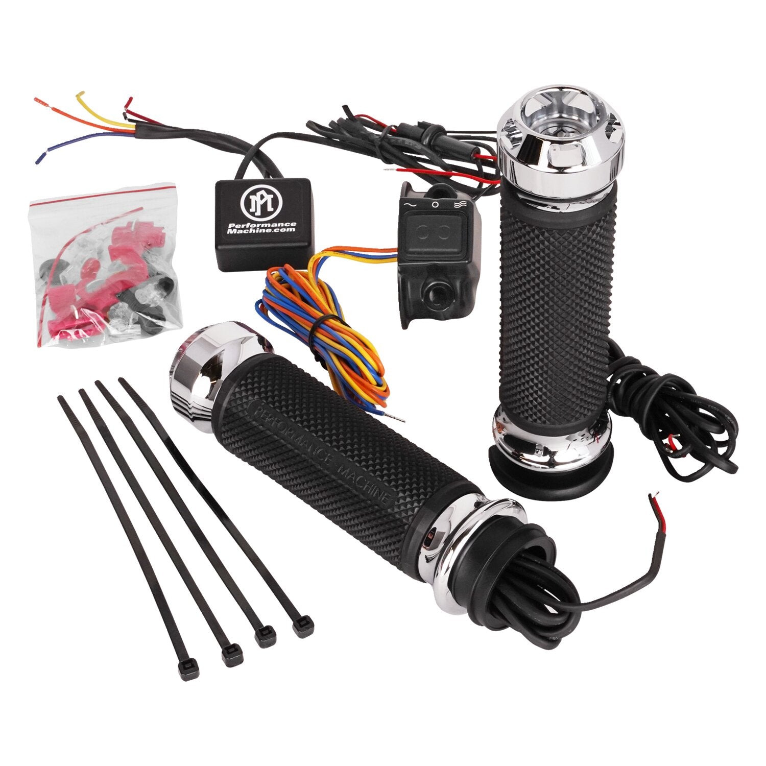 Performance Machine Apex heated grips - Chrome