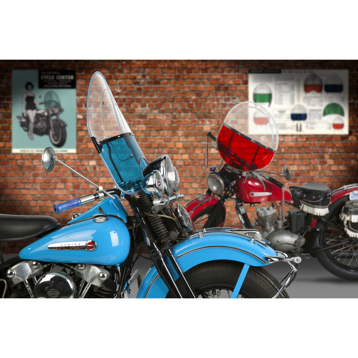 National Cycle 'Vintage' reproduction beaded windshield - Blue lower