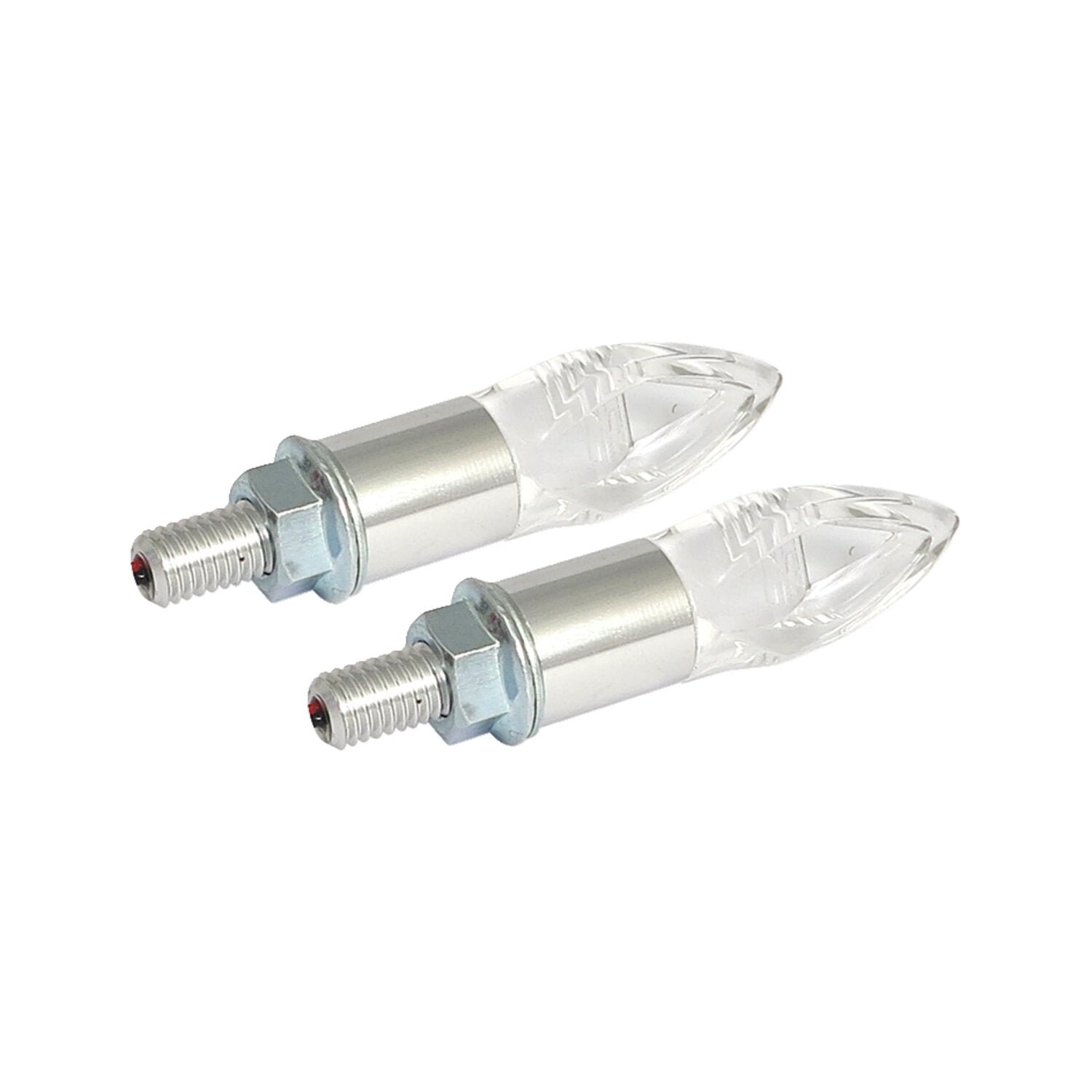 MCS Crystal LED turn signal set - Silver stem
