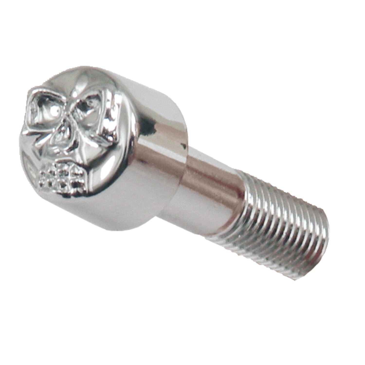 MCS Chrome head bolt cover with skull