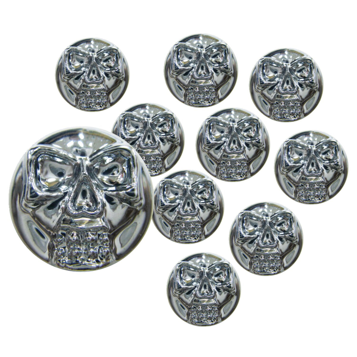 MCS Chrome head bolt cover with skull