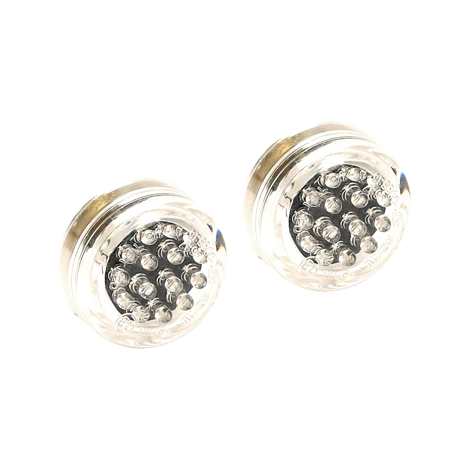 MCS Micro disc LED turn signals - Black - Clear lens