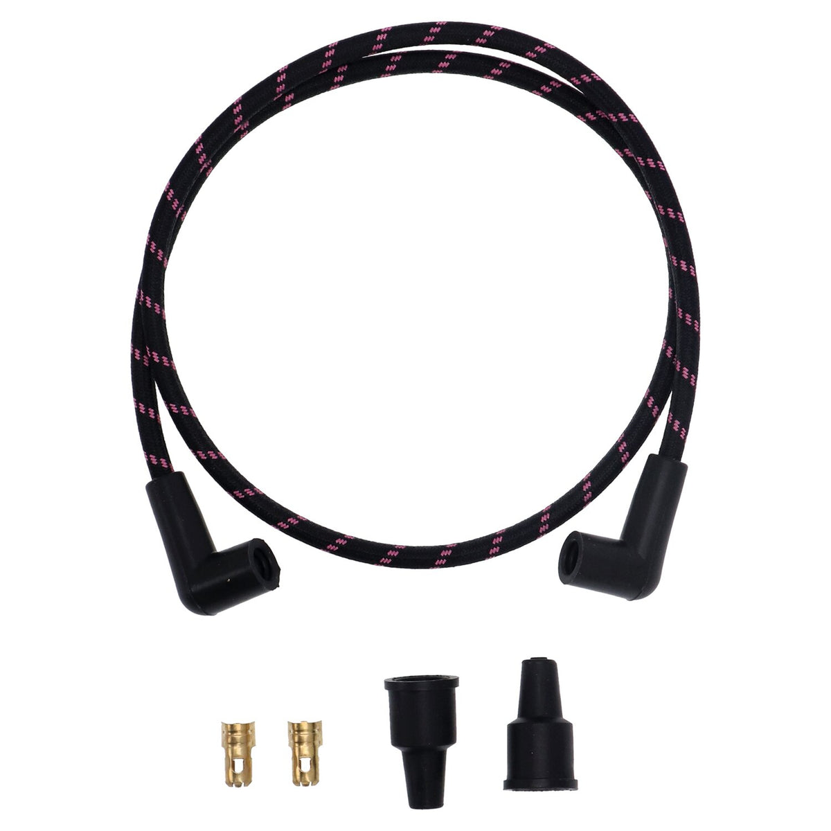 MCS Universal 40" spark plug wire set - Cotton cloth pink/black