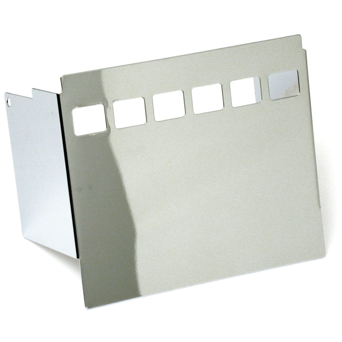 MCS Battery side cover smooth with 6-hole window - Chrome