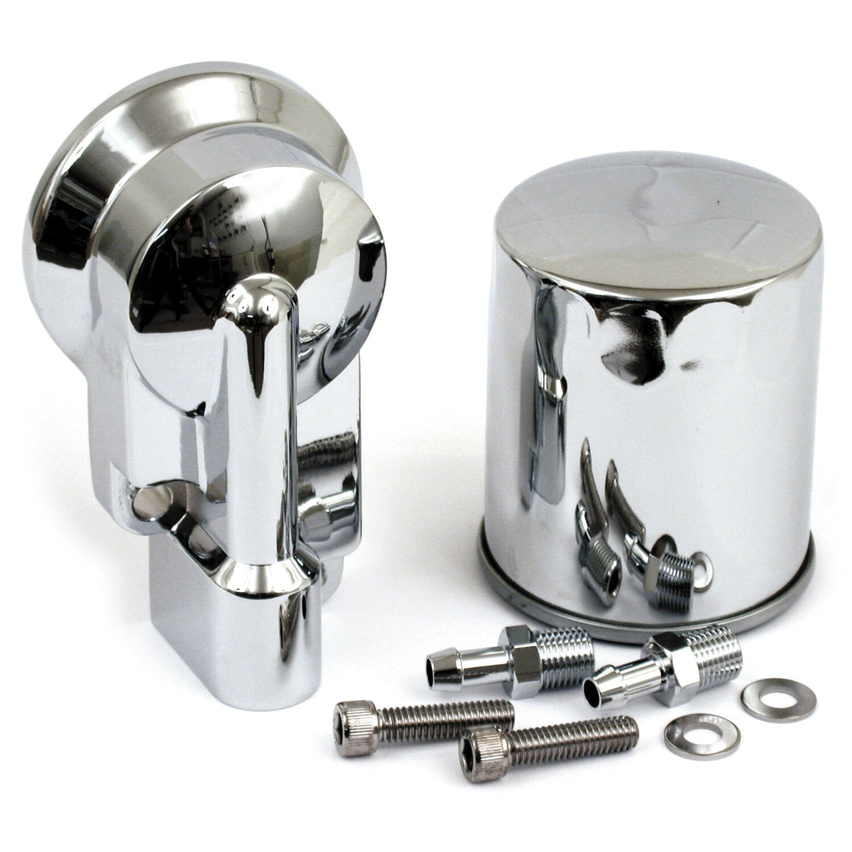 MCS Oil filter mount bracket kit - Chrome