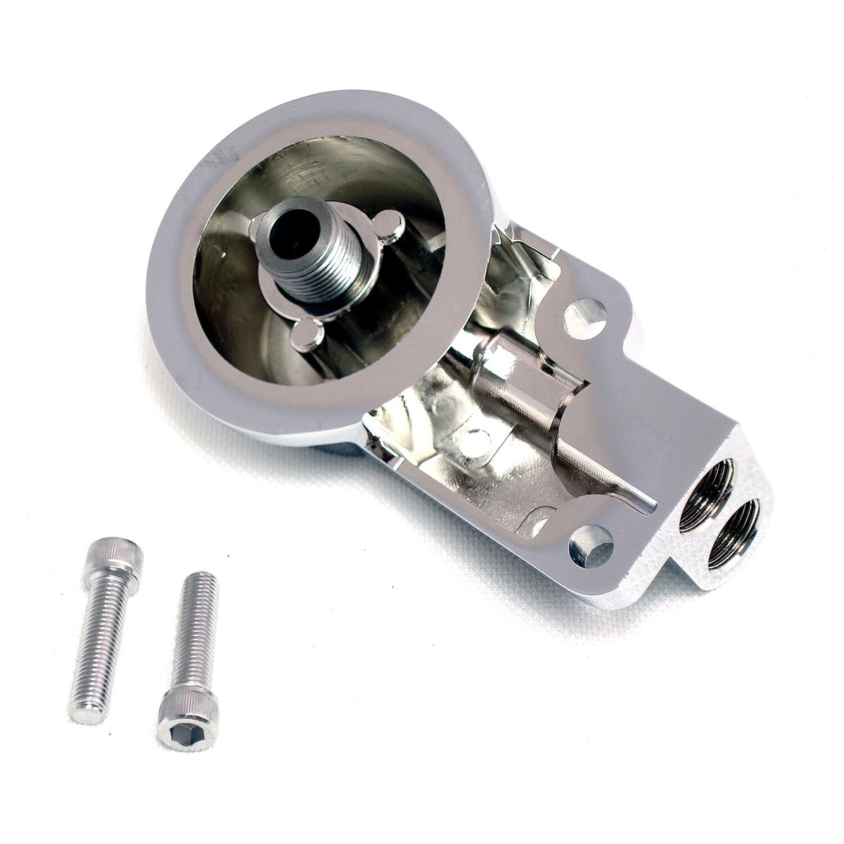 MCS Oil filter mount bracket kit - Chrome