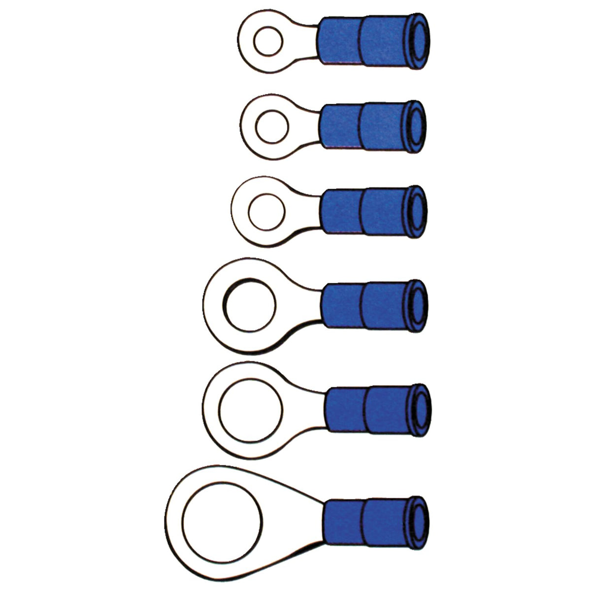 Standard Connectors ring terminal PVC crimp - Blue 3.5mm - 100 stk