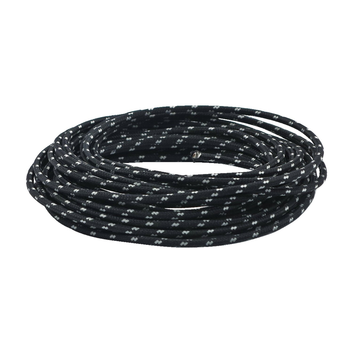 MCS Classic cloth covered wiring 25ft - roll - Black/white - 25 stk