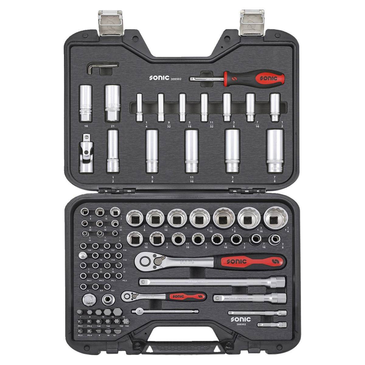 Sonic combination socket/bit set 85-piece - US/SAE