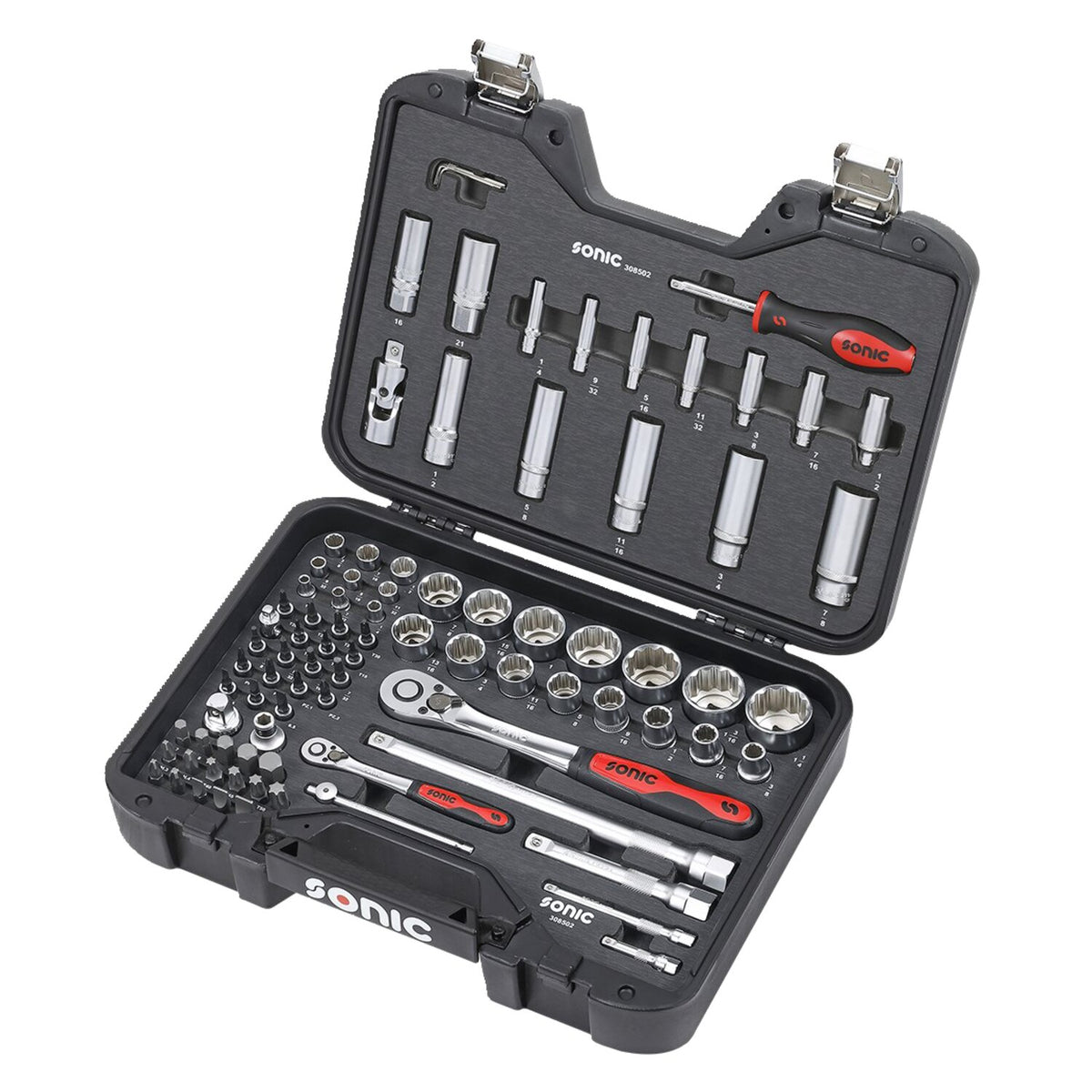 Sonic combination socket/bit set 85-piece - US/SAE