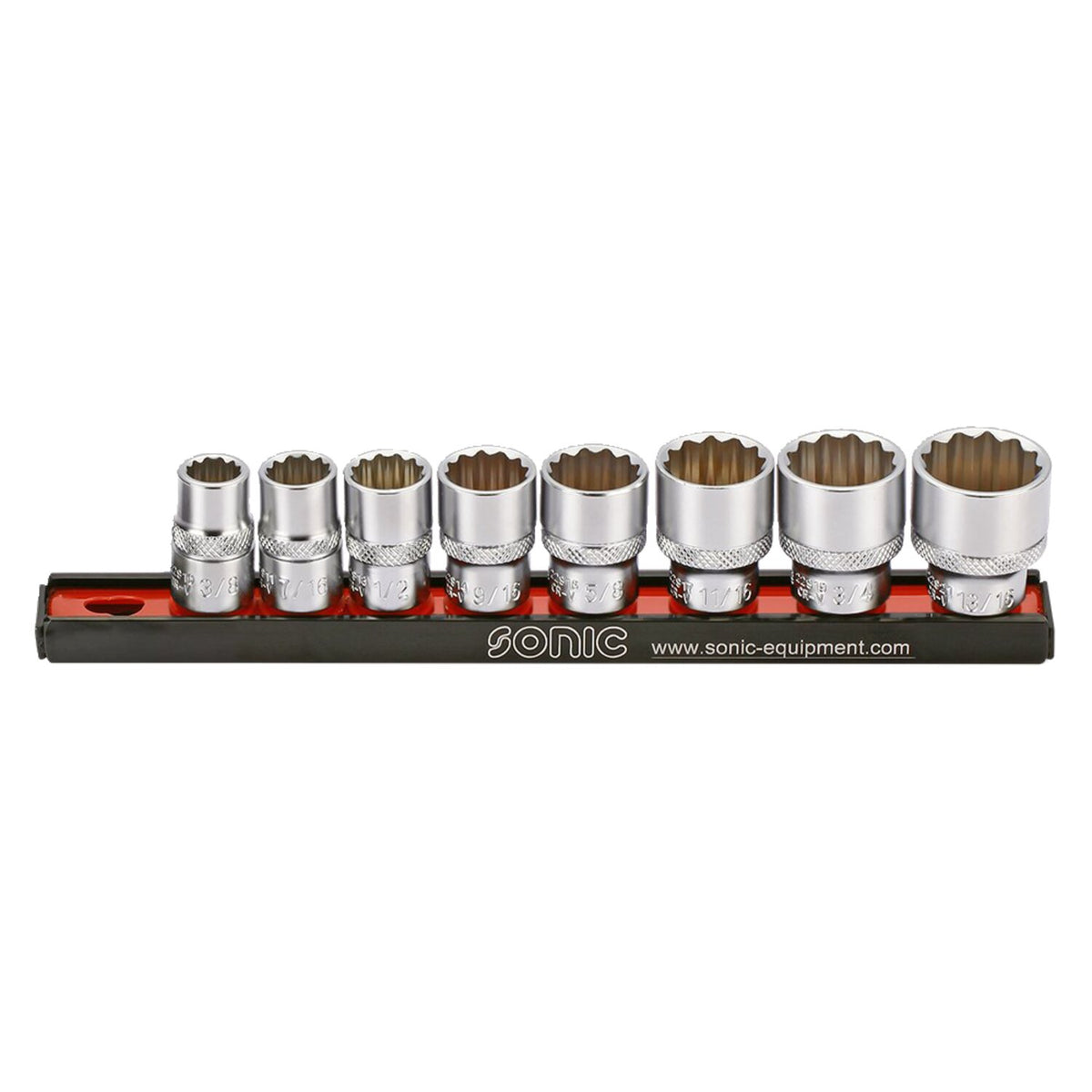 Sonic socket rail set 3/8" - 8-piece - US/SAE
