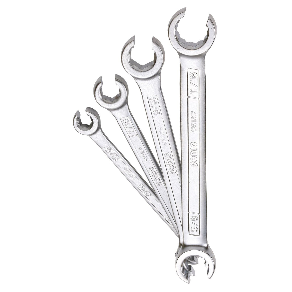 Sonic flare nut wrench set - 4-piece - US/SAE sizes