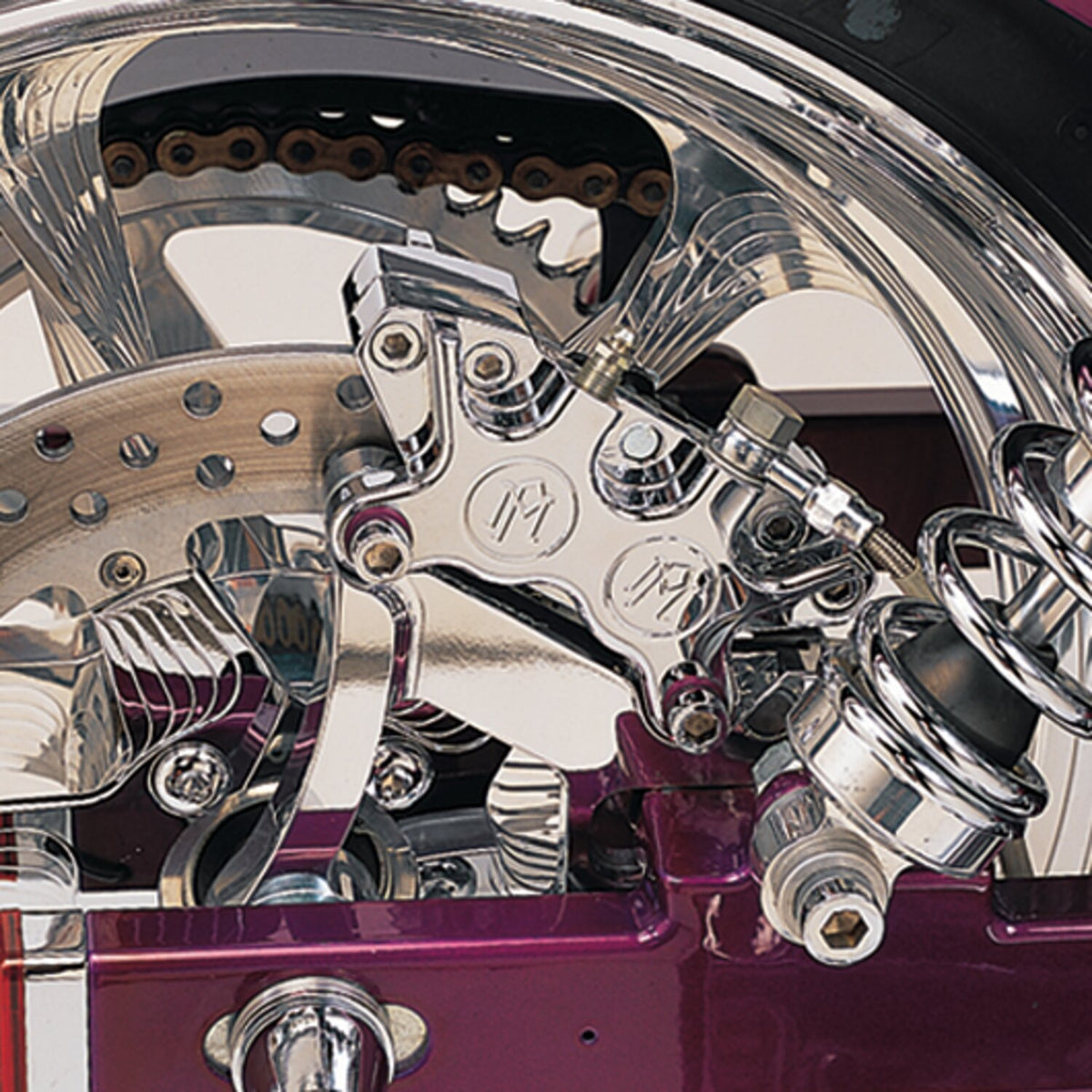 Performance Machine Rear 4-p caliper bracket 11.5" - Chrome