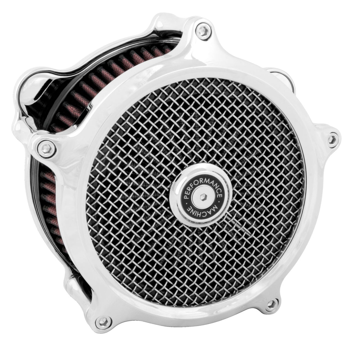 Performance Machine 'Super gas interchange' air cleaner kit - Chrome