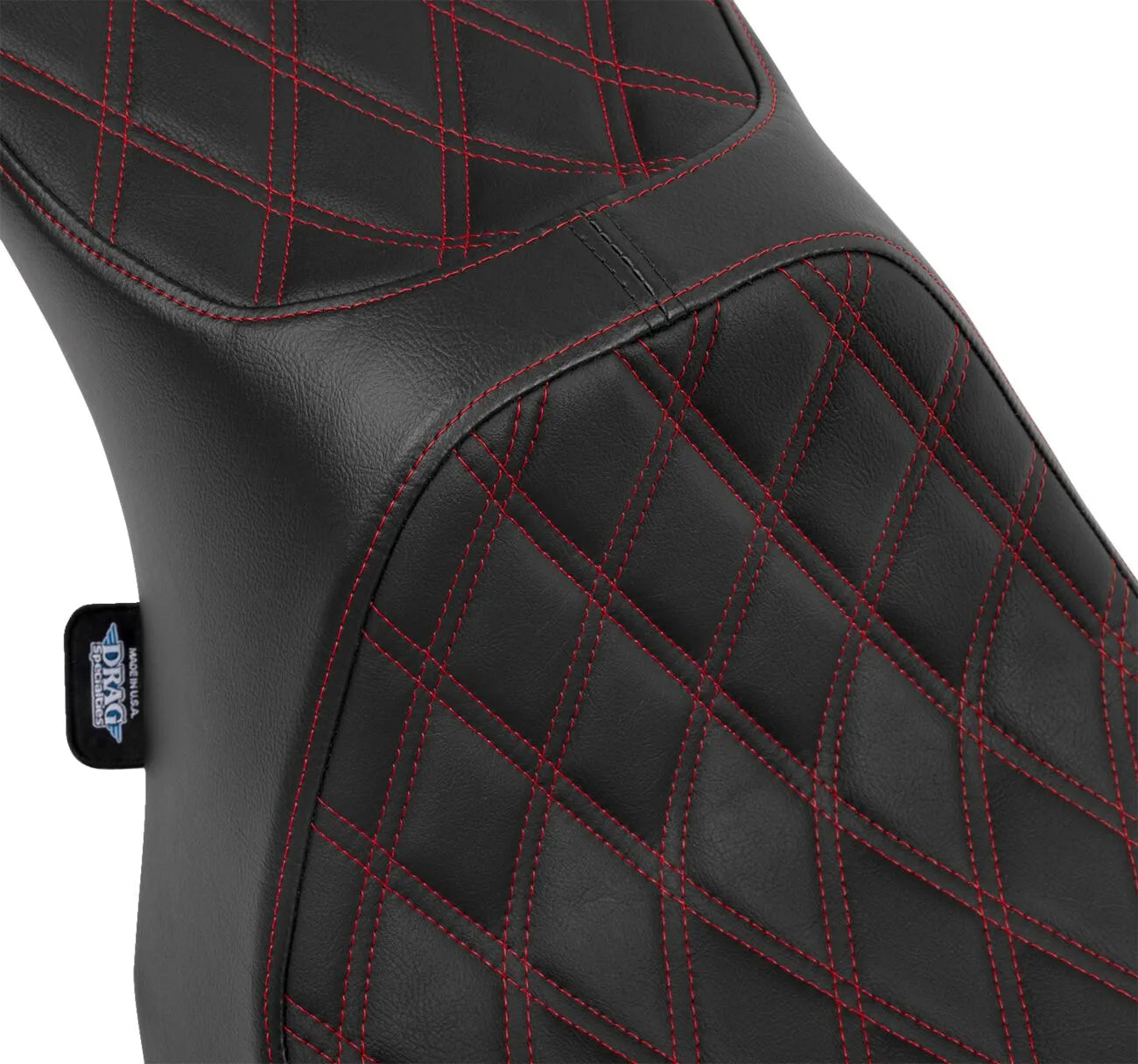 2-Up Drag Specialties Predator Iii Seat - Black/red - For Harley Davidson