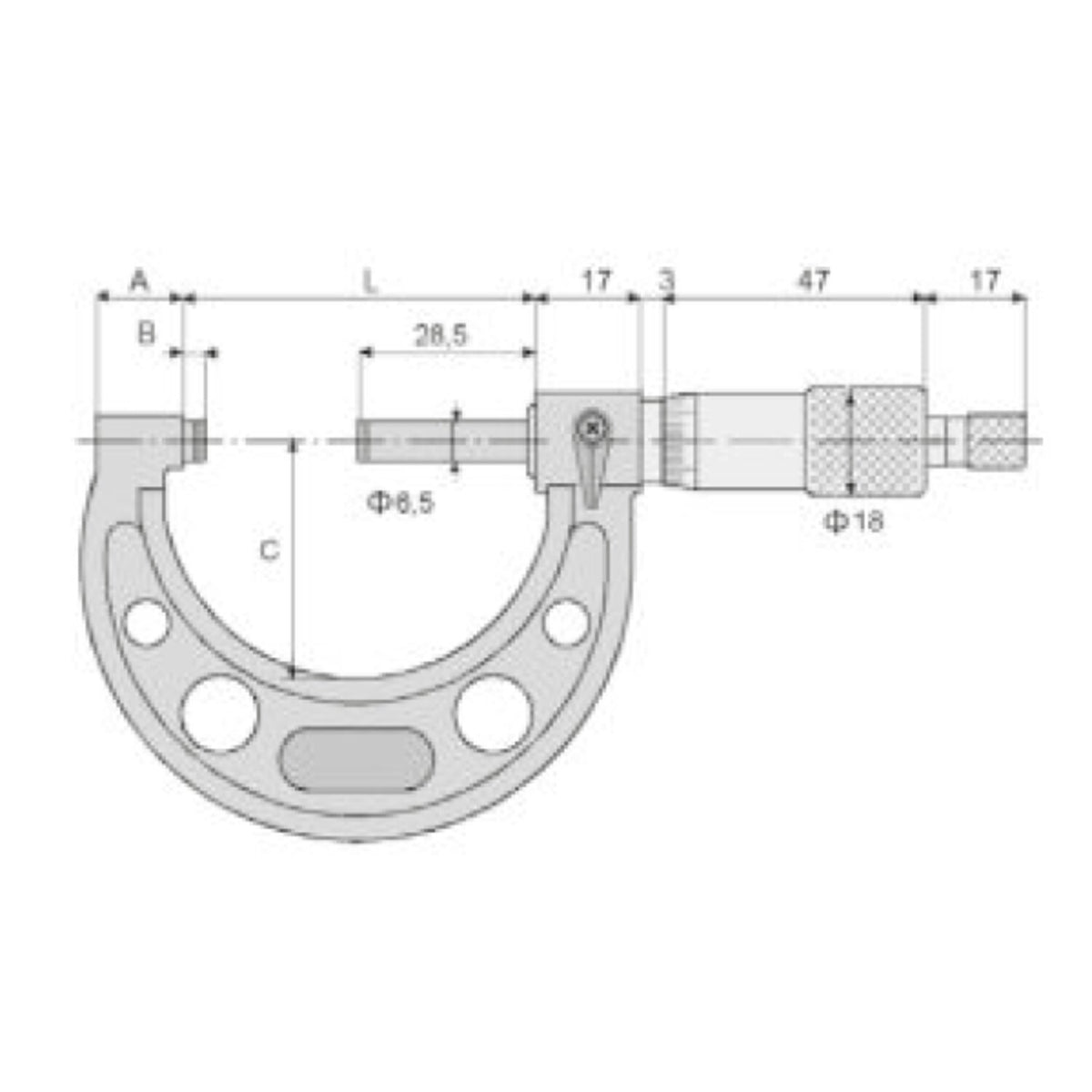 MIB outside micrometer DIN 863 - 0-25mm