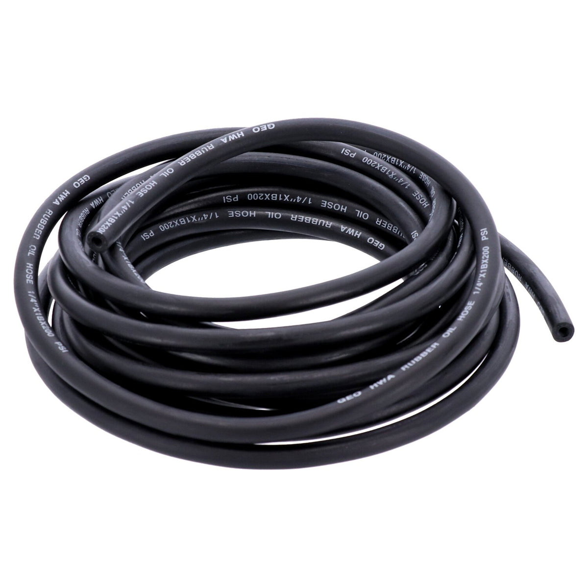 MCS black neoprene fuel / oil line hose 6mm (1/4") - 25 stk