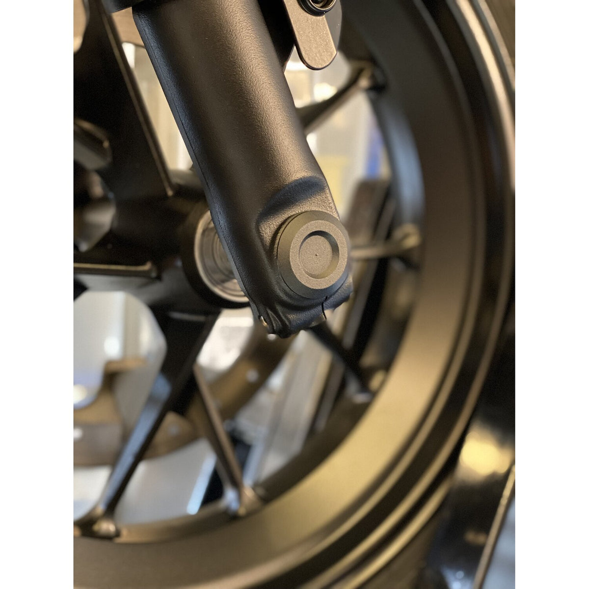 Killer Custom Sportster S front axle cover set