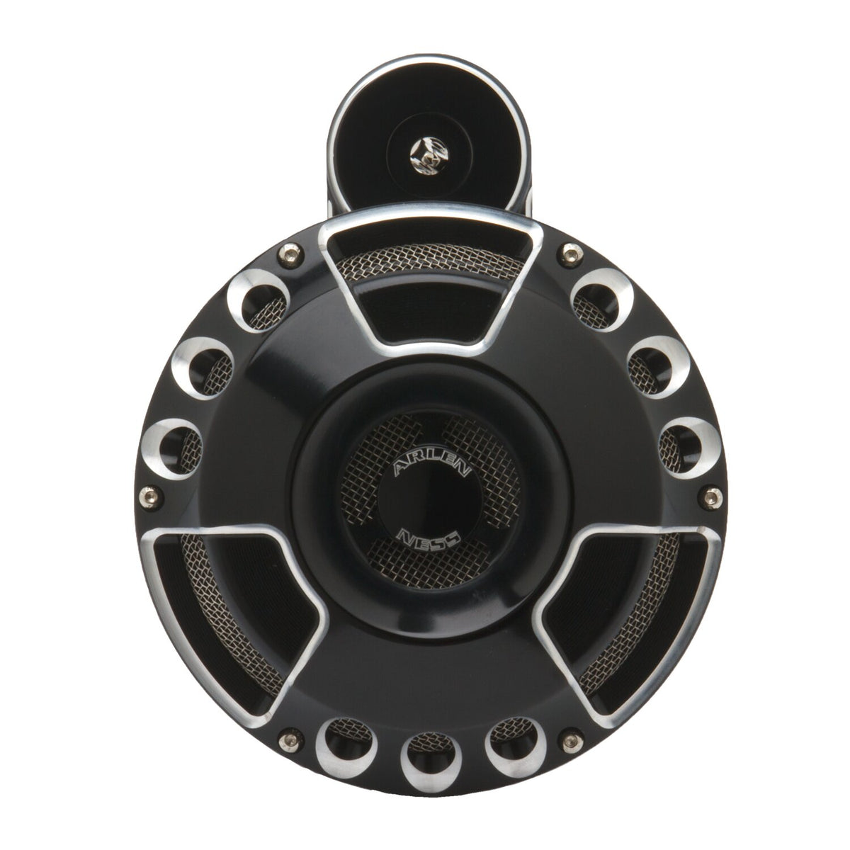 Arlen Ness billet horn kit Deep Cut - Black CC