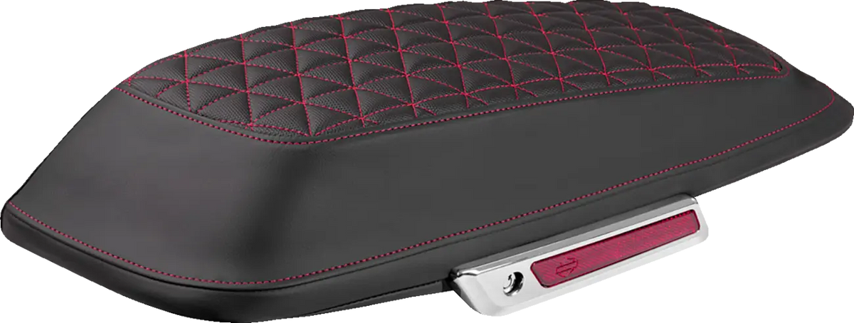 Saddlemen Tri-Gripper Saddlebag Lid Covers Black Red Stitching