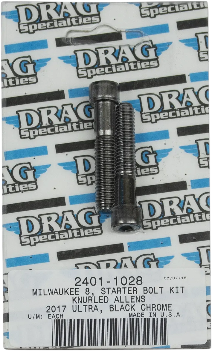 Drag Specialties M8 Starter Bolt Kit Black/Chrome Harley Davidson