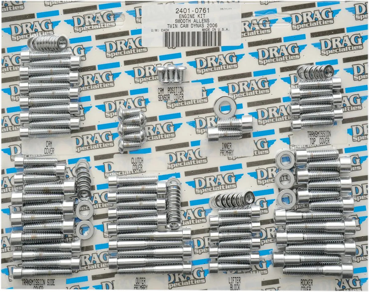 Drag Specialties Complete Smooth Motor Bolt Kit for Harley