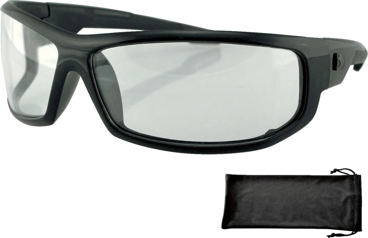 Bobster AXL Sunglasses Black with Clear Lens