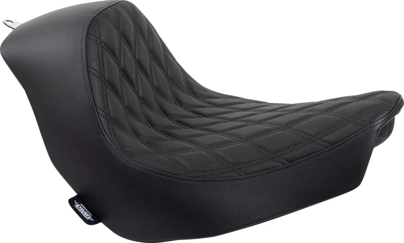 Drag Specialties Solo Seat - Black Vinyl - For Harley Davidson