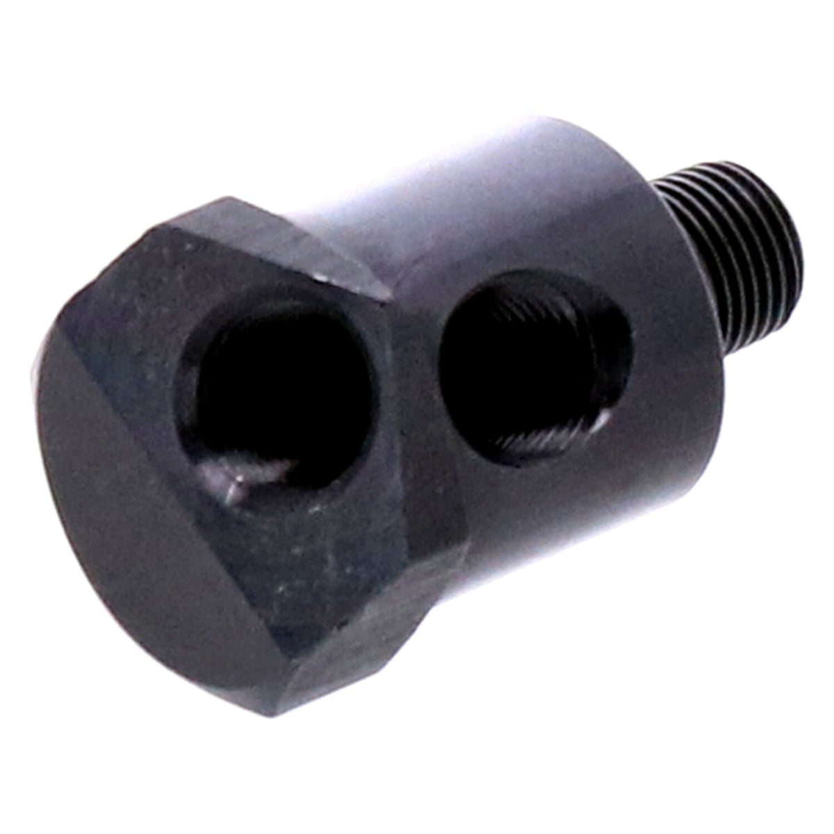 MCS Dual oil pressure gauge adapter - Black aluminum