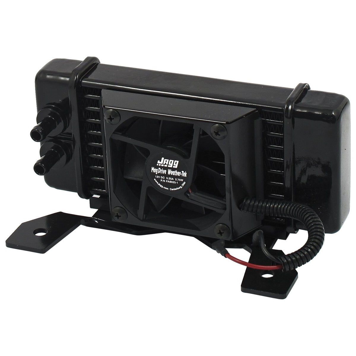 Jagg oil cooler kit - Low mount - Horizontal - 10 row - Fan