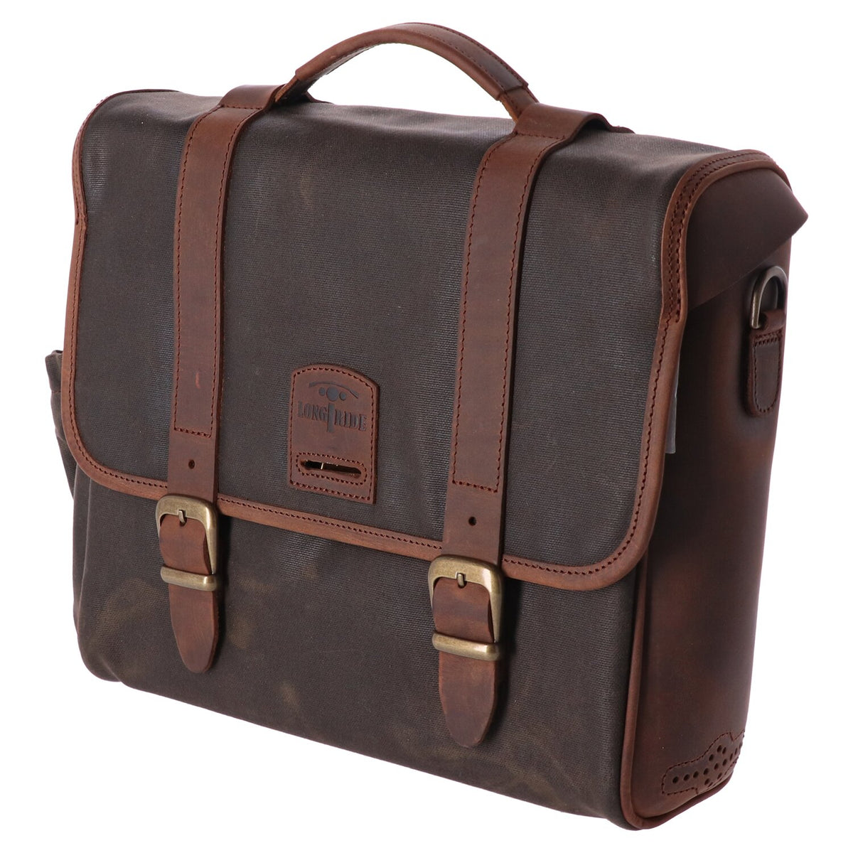 Longride click-on Classic saddlebag waxed cotton - Khaki