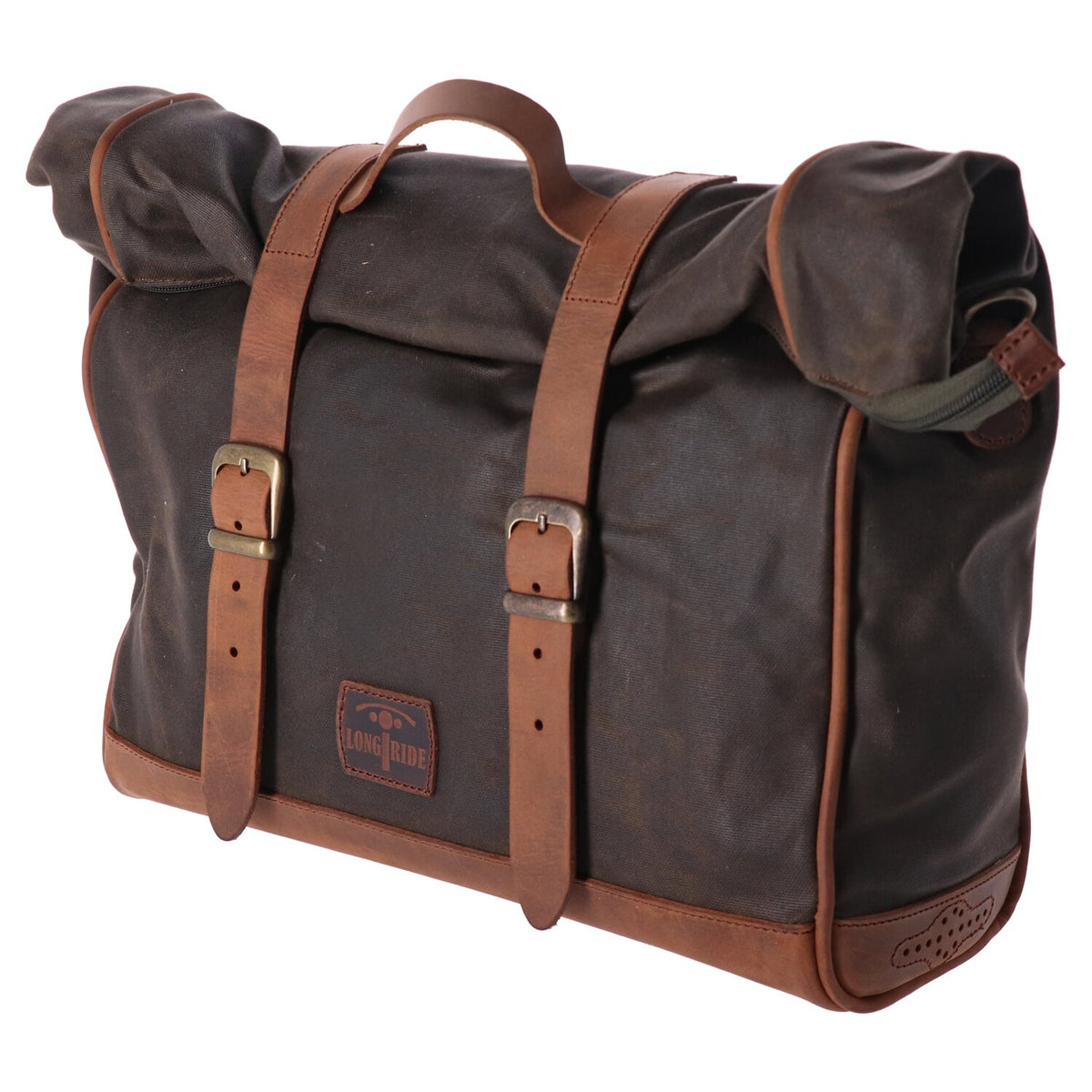 Longride click-on Old Chopper saddlebag waxed cotton - Khaki