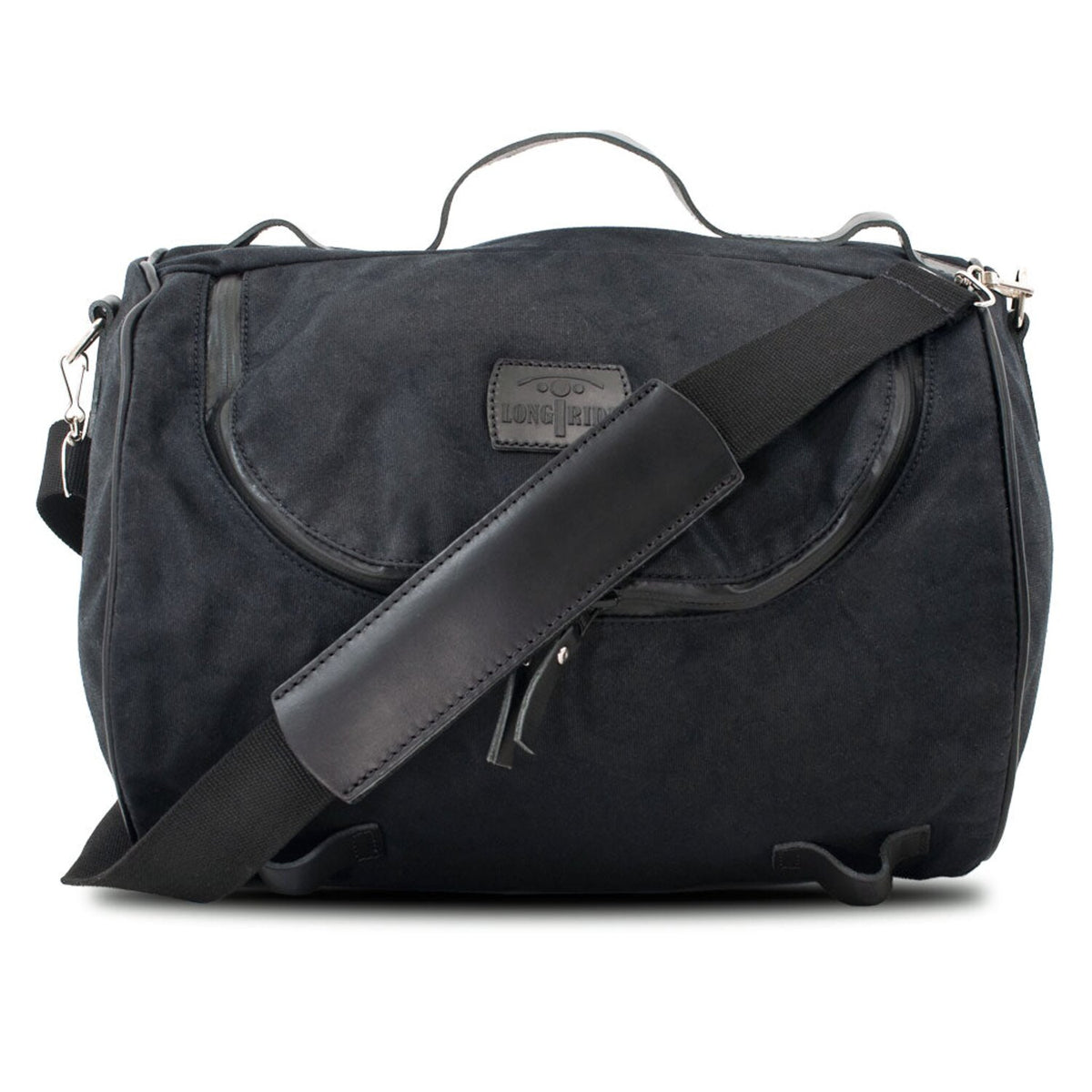 LongRide roll bag waxed cotton narrow - Black