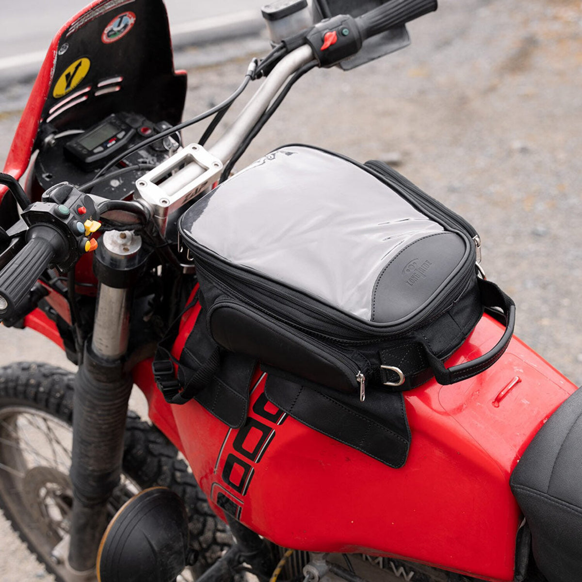 Longride Heritage waxed canvas tank bag - Black