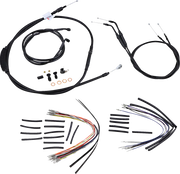 BURLY BRAND Black Vinyl Handlebar Cable/Line Kit for Ape Hangers