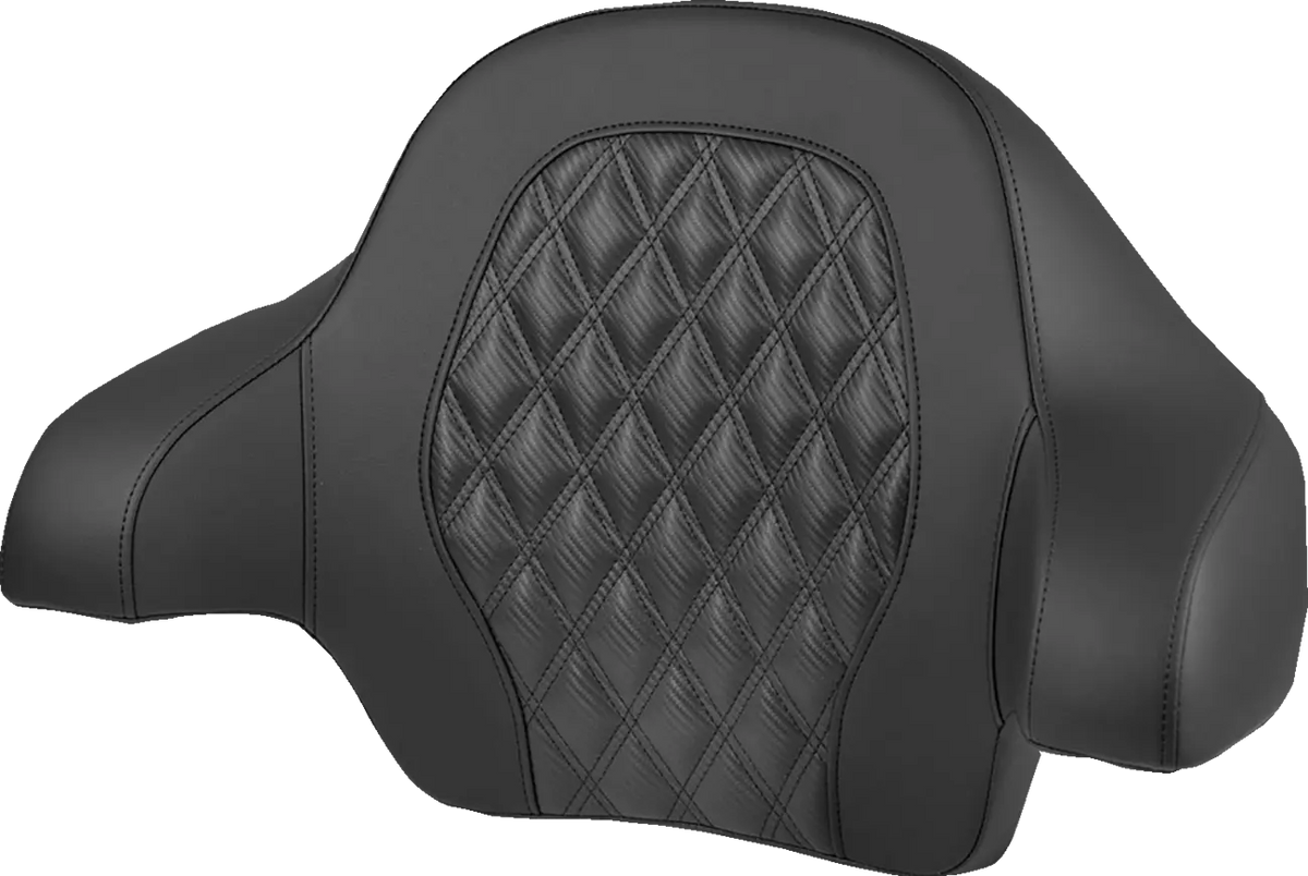 Saddlemen Tour Pak Backrest Pad Black Stitch Carbon Fiber Look