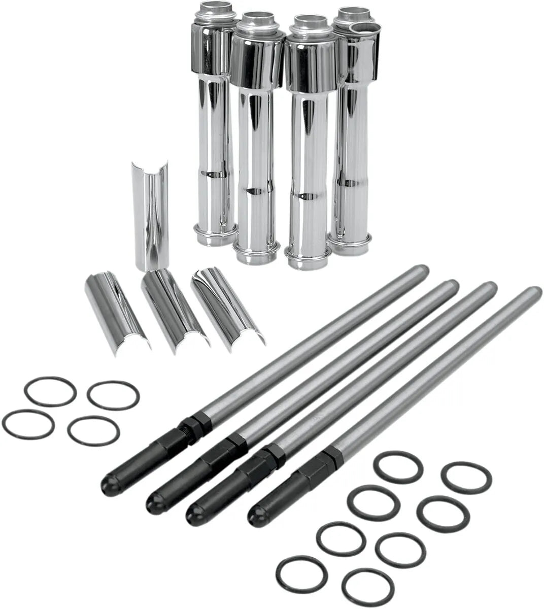 S&s Cycle Adjustable Pushrod Cover Kit With Chrome Covers